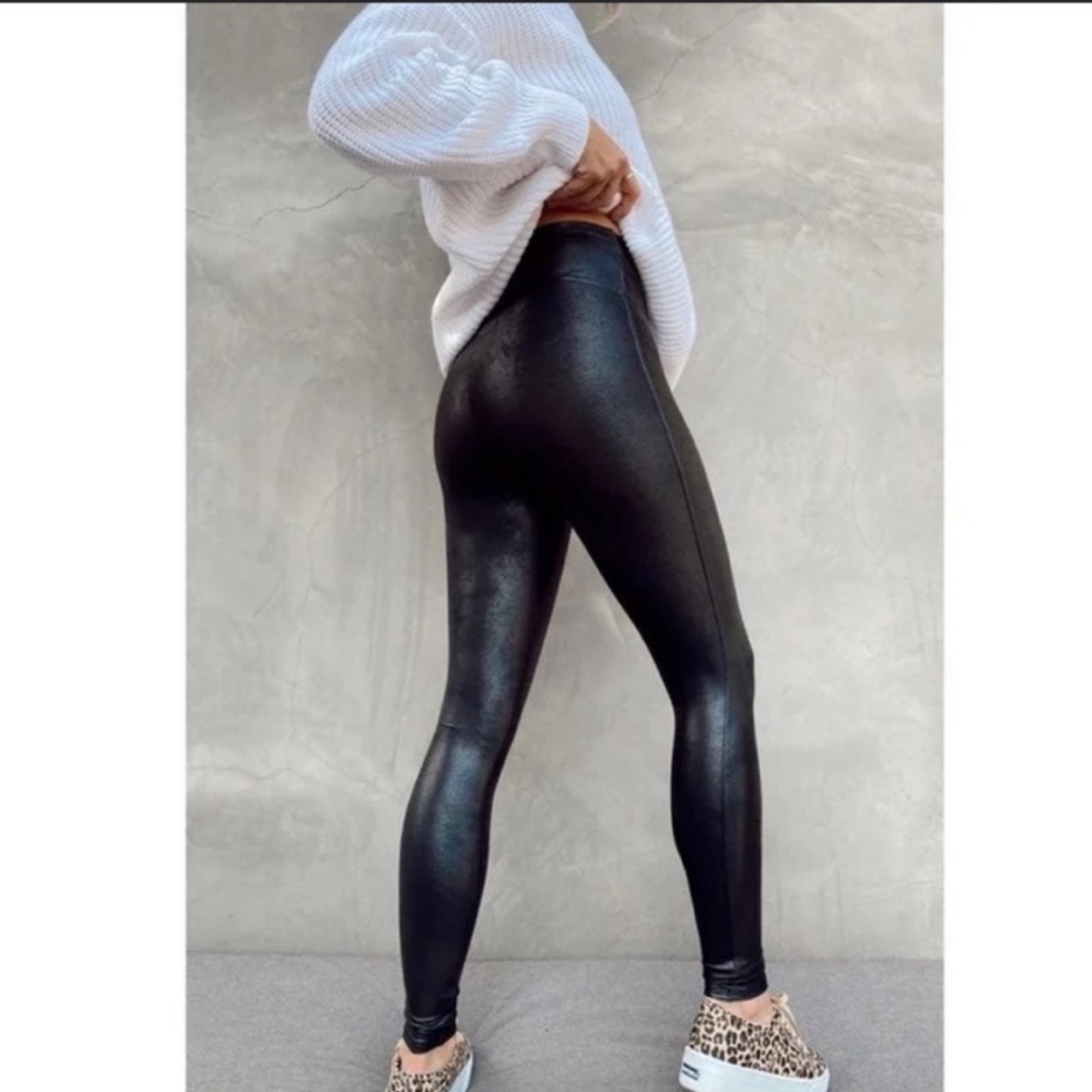 NEW Spanx Faux Leather Leggings Black Size Small